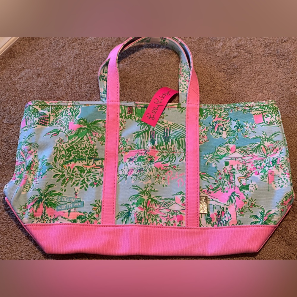Lilly Pulitzer Mercato Zippered Tote NWT - Picture 2 of 9